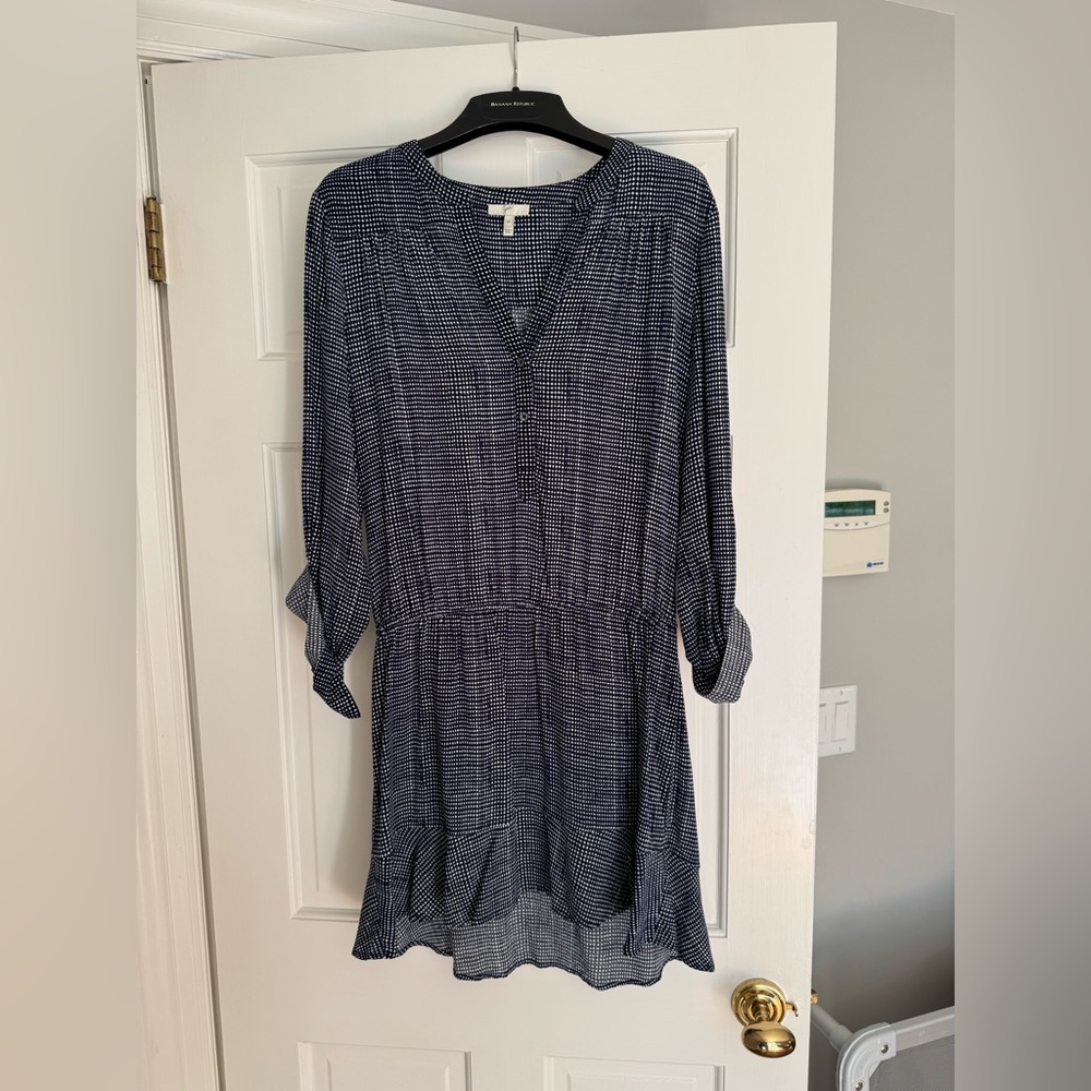 Joie (M) Navy Blue Patterned Dress